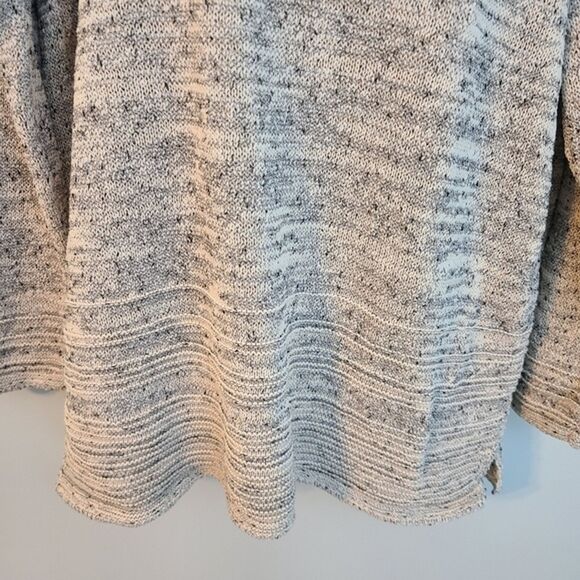 J Jill Speckled Raised Lines Scoop neck Cotton blend knit Long Sleeve sweater LP - Picture 4 of 10